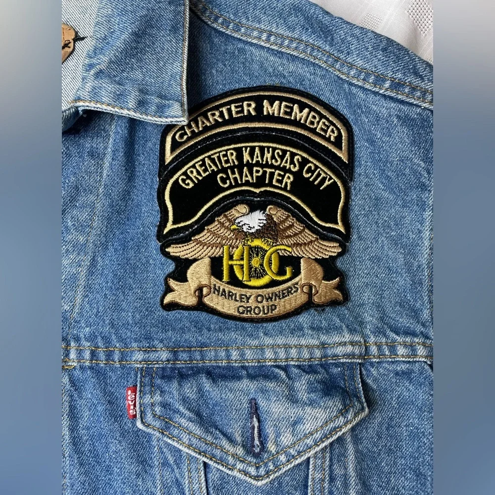 Vintage Levi’s 70507-0214 Made USA Harley HOG Denim Trucker Jacket XL - Picture 7 of 15